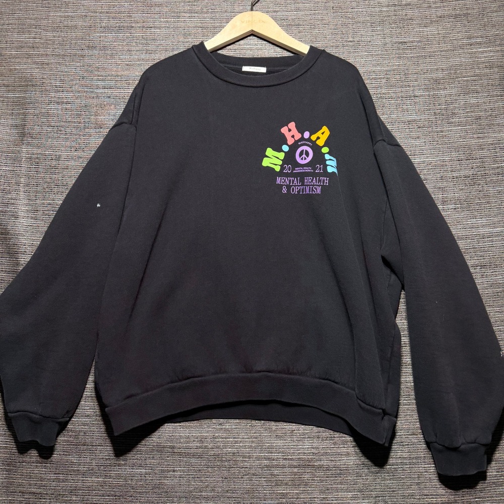 Madhappy Sweatshirt Adult XL Black LS Mental Health Awareness 2021  Fleece